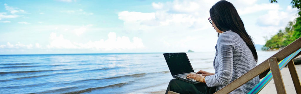 Student Laptop on beach